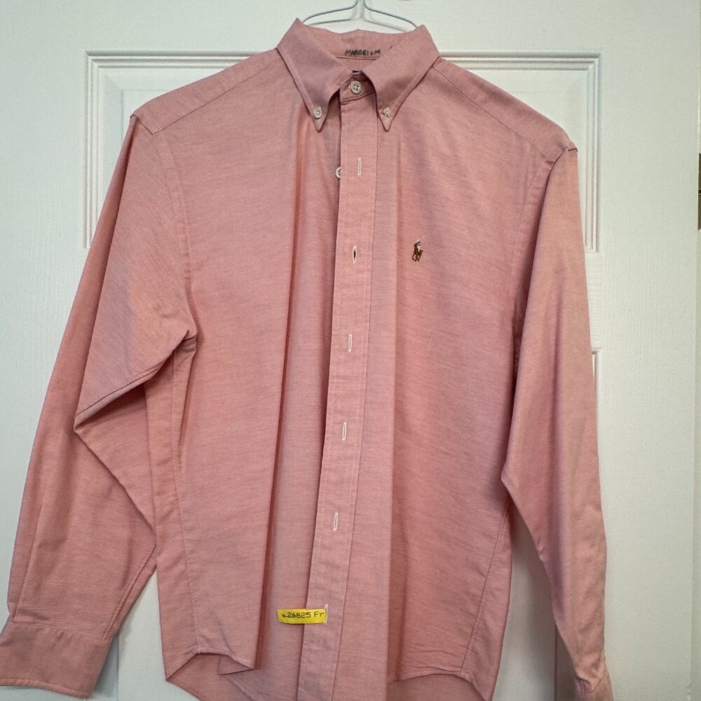 Long-sleeved buttondown oxfordcloth blouse by Polo - pink chambray - W6